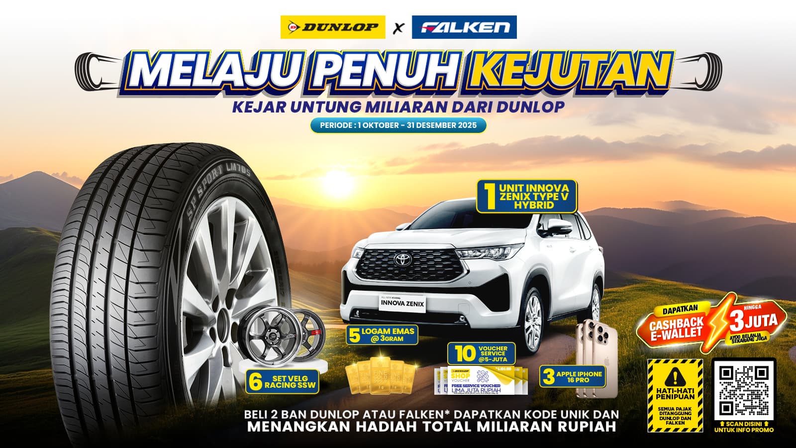 MELAJU PENUH KEJUTAN BERSAMA DUNLOP & FALKEN  PERIODE: 1 OCTOBER - 31 DECEMBER 2025 (ENDED) Thumbnail